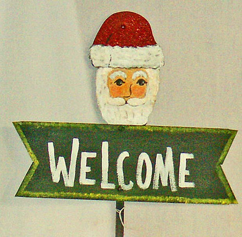 Welcome Santa stake