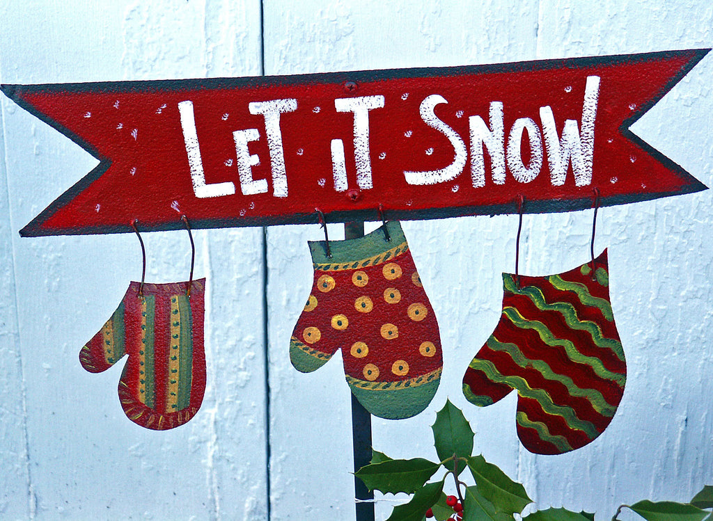 Let It Snow sign stake - Kitty's Ltd.
